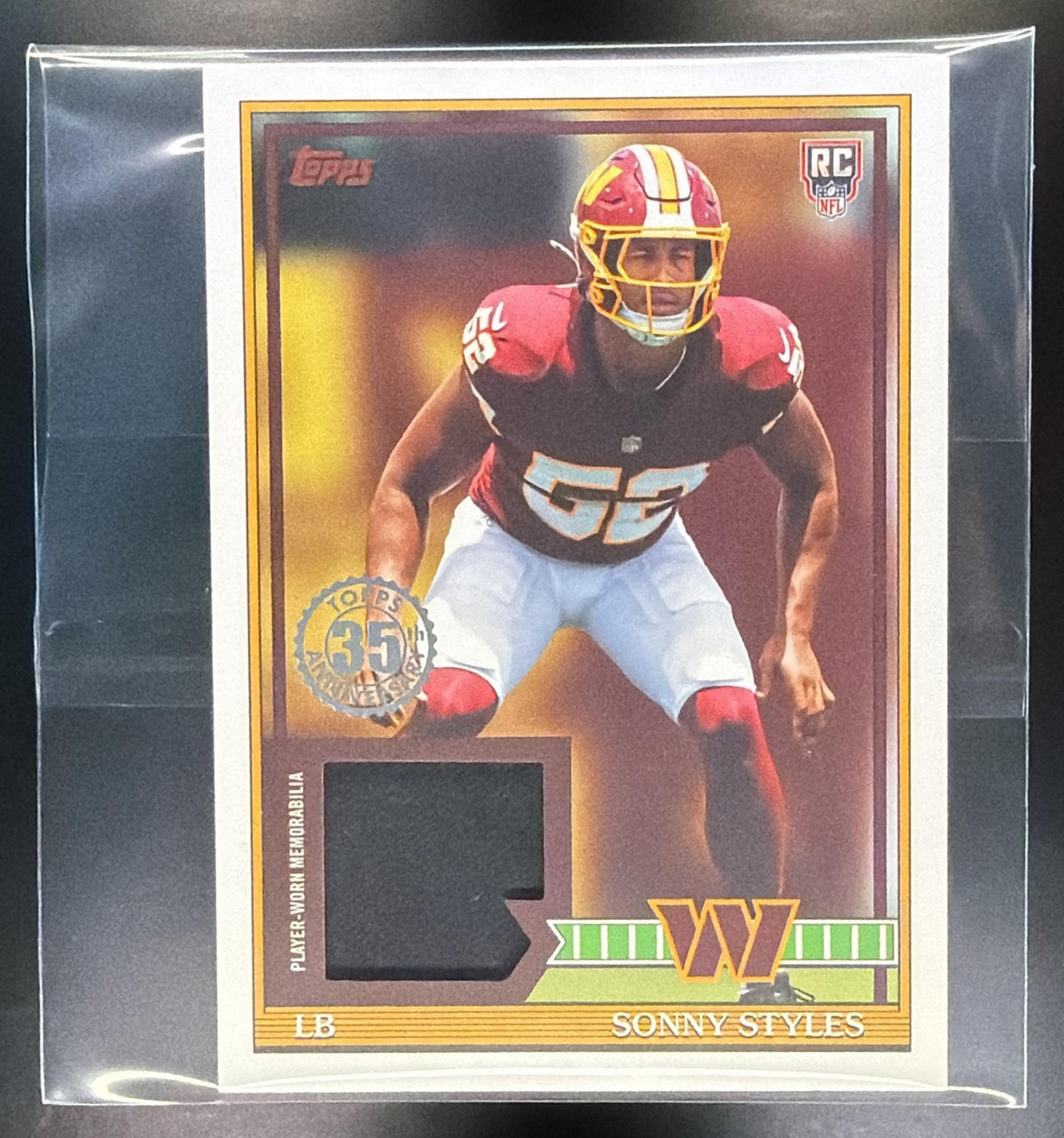 2026 Topps Sonny Styles #91RR SS 1991 Rookie Relic MEM RC Commanders0