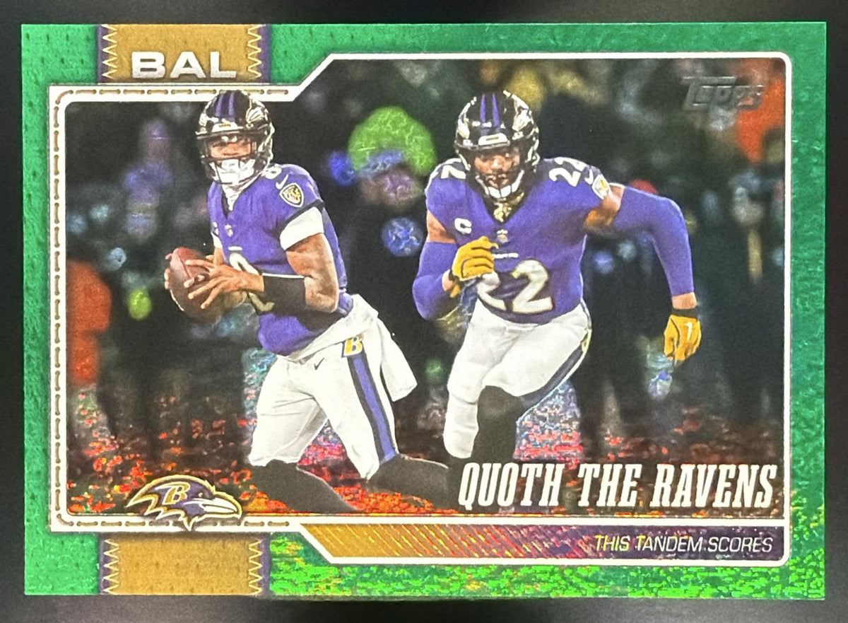 2026 Topps Quoth The Ravens #300 Green Diamante Foil /99 Combo Card0