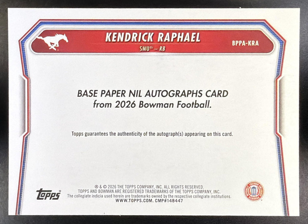 2026 Bowman Kendrick Raphael #BPPA-KRA Paper Auto Green /99 1st Prospect1