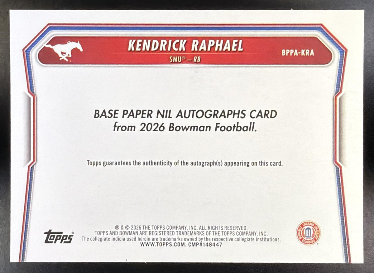 2026 Bowman Kendrick Raphael #BPPA-KRA Paper Auto Green /99 1st Prospect1