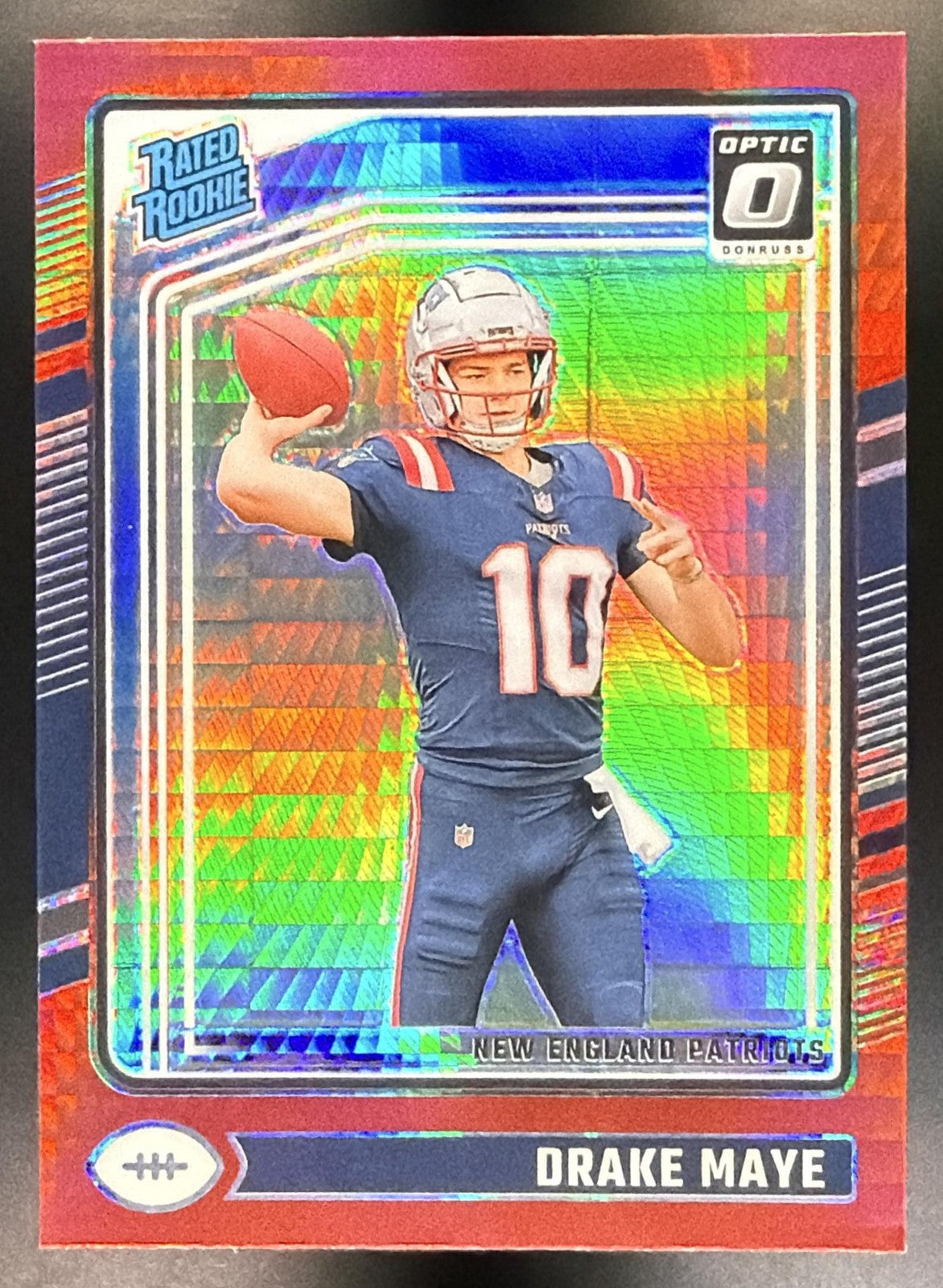 2024 Panini Donruss Optic Drake Maye #229 Red Hyper Rated Rookie Patriots0