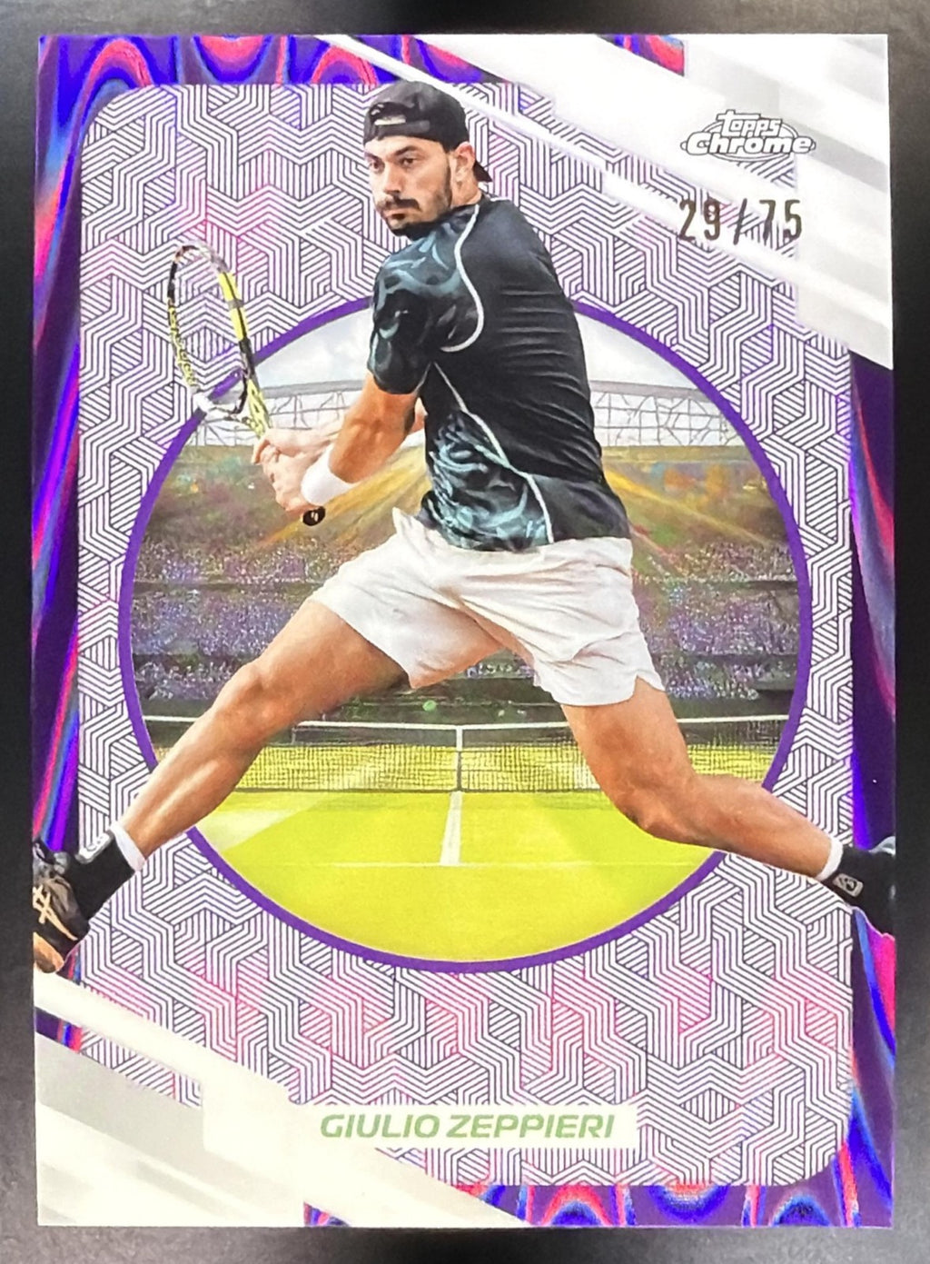 2026 Topps Chrome Tennis Giulio Zeppieri #195 Purple Geometric Refractor 29/750