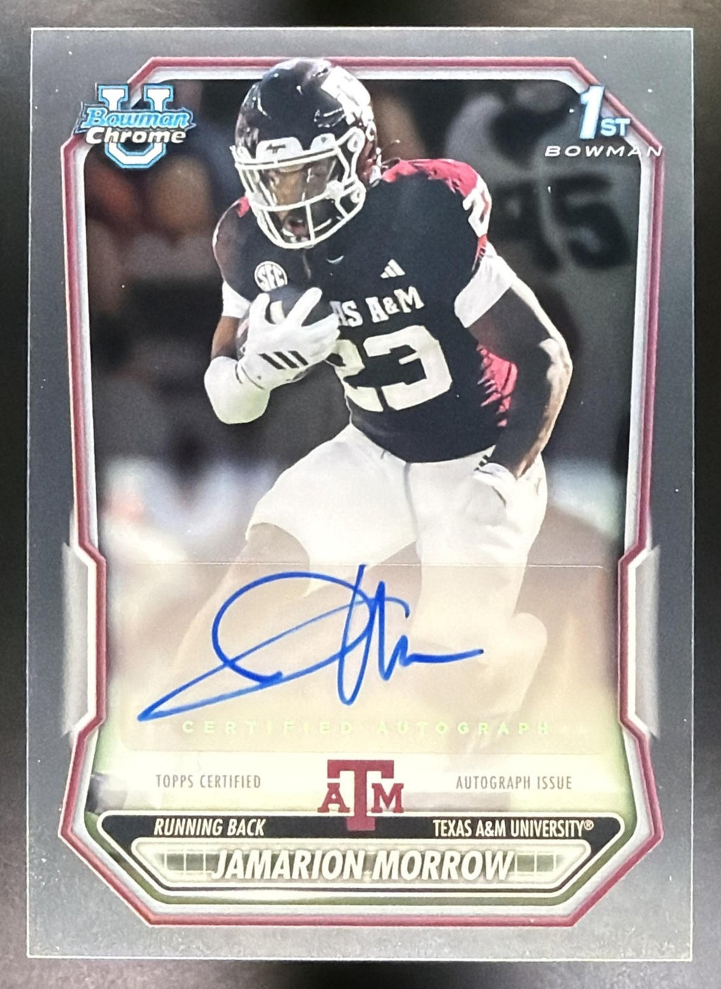 2026 Bowman Jamarion Morrow #BCPA-JMO Chrome Auto 1st Prospect Aggies0