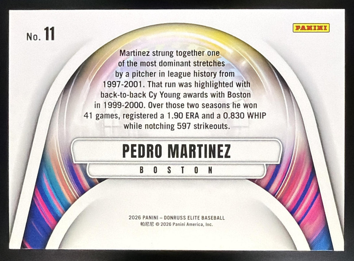 2026 Panini Donruss Elite Pedro Martinez #11 Full Throttle Blue /199 Red Sox1