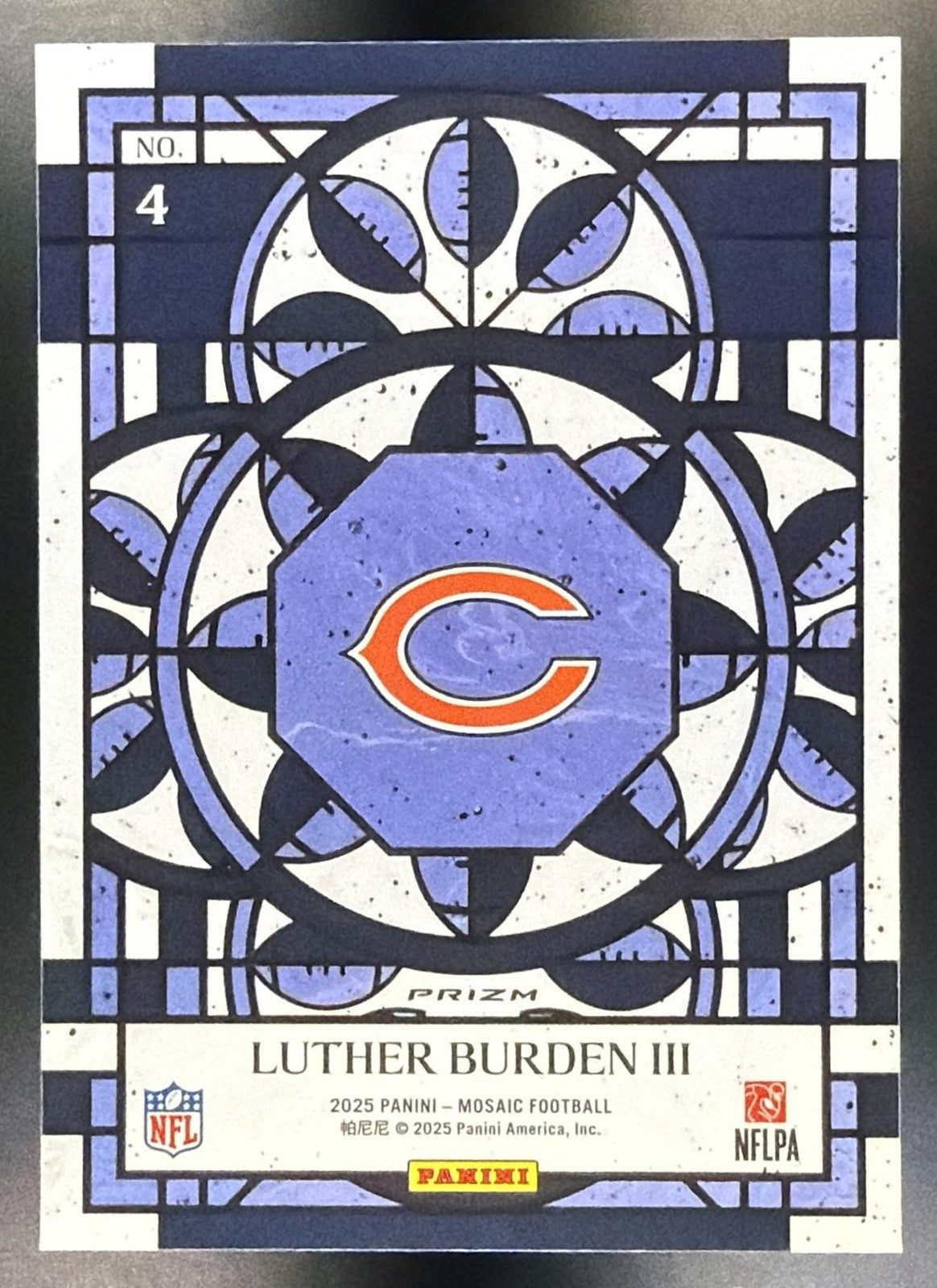 2025 Panini Mosaic Luther Burden III #4 Stained Glass RC Bears1