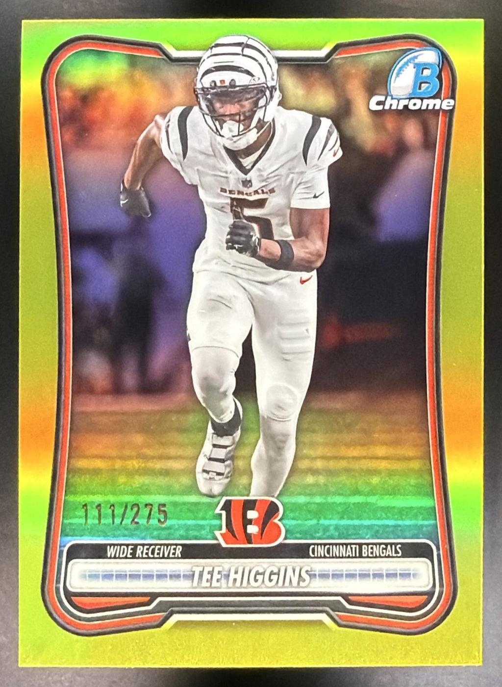2026 Bowman Tee Higgins #BCV-21 Chrome NFL Yellow Refractor 111/275 Bengals0