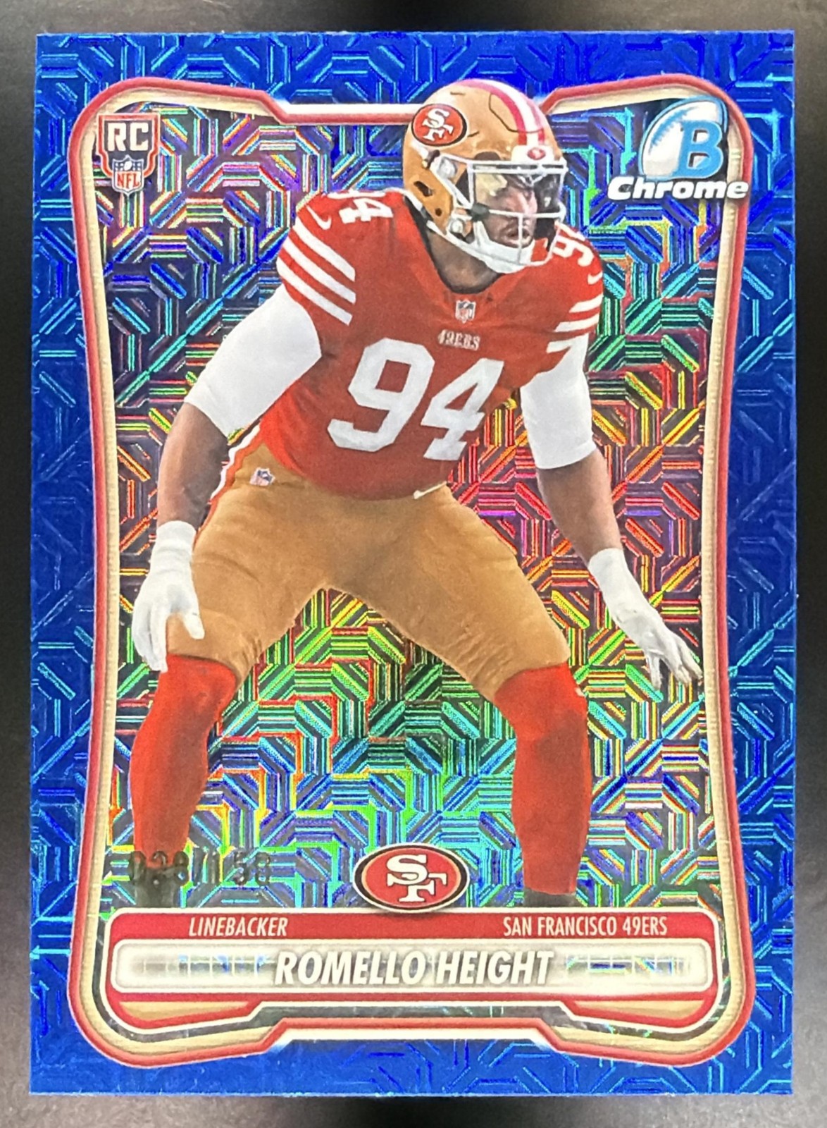 2026 Bowman Romello Height #BCV-150 Chrome NFL Blue Mojo Refractor /150 RC0