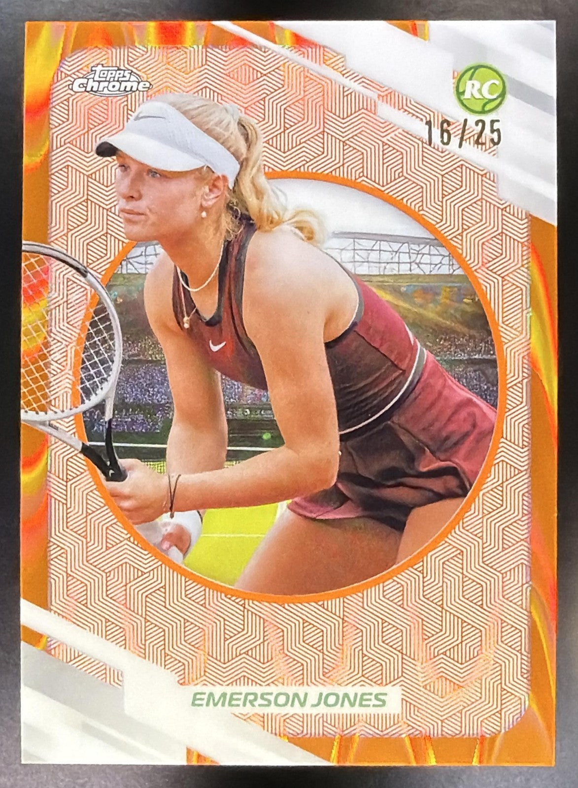 2026 Topps Chrome Tennis Emerson Jones #54 Orange Geometric Refractor 16/25 RC0
