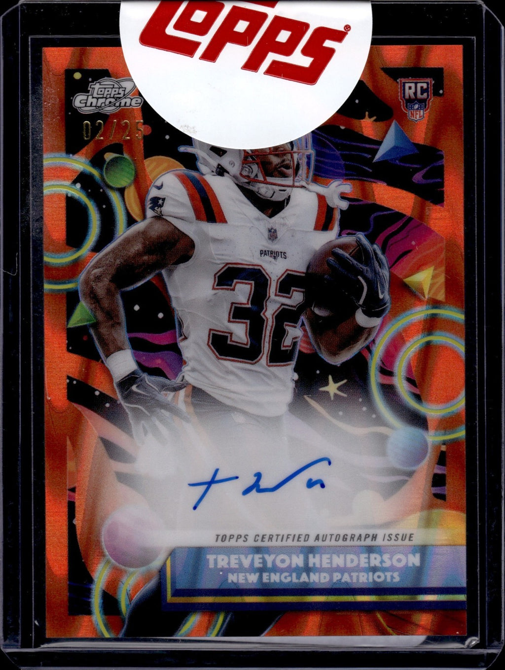 2025 Topps Cosmic Chrome TreVeyon Henderson #CCA-TVH Auto Orange Galactic /25 RC0