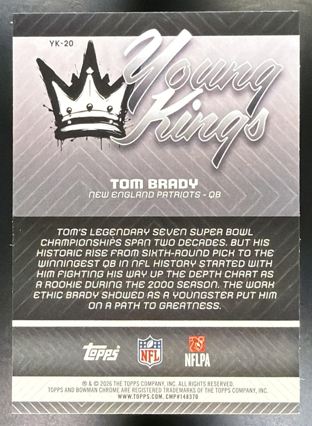 2026 Bowman Tom Brady #YK-20 Young Kings Geometric Refractor Patriots1