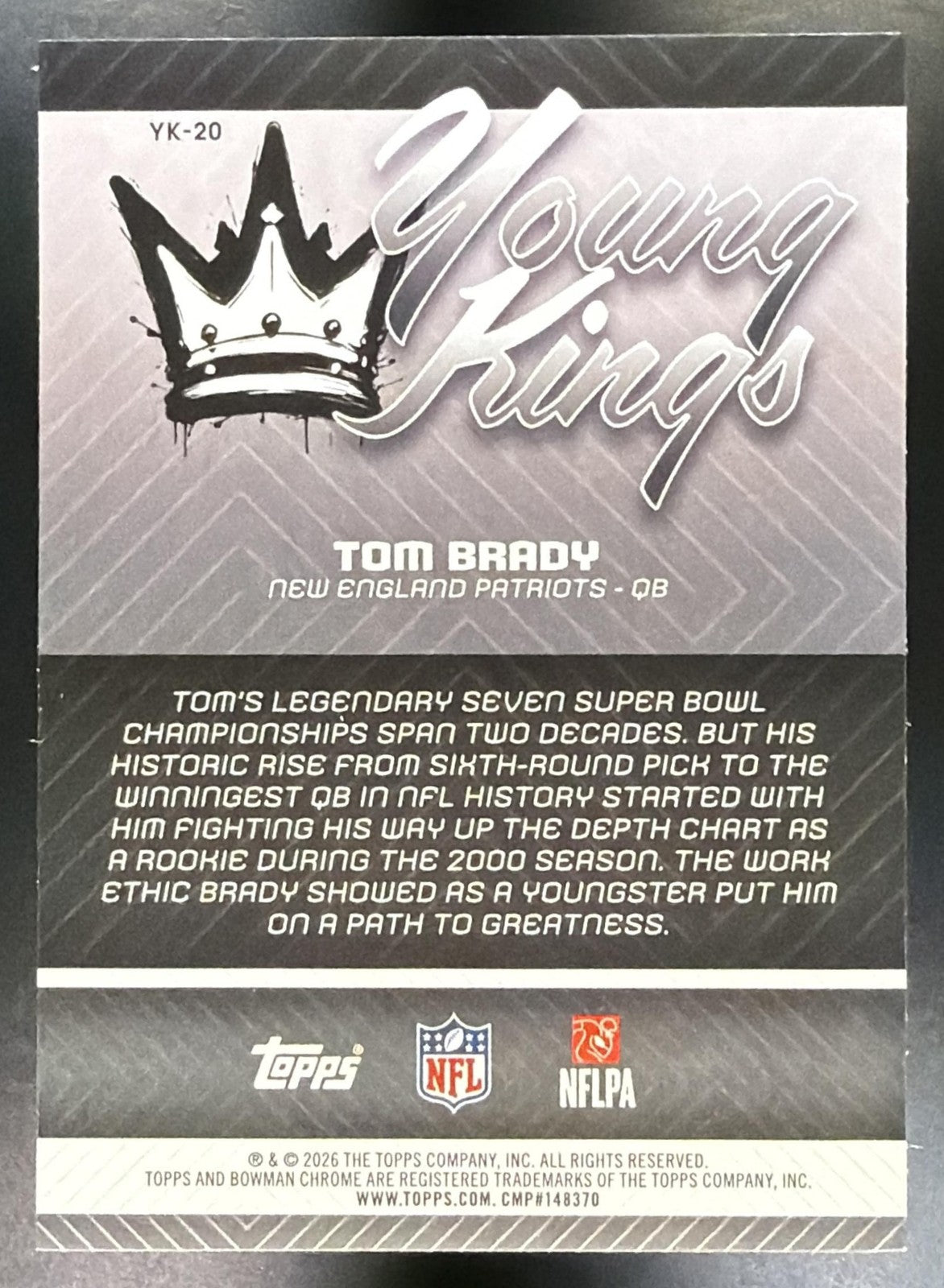 2026 Bowman Tom Brady #YK-20 Young Kings Geometric Refractor Patriots1