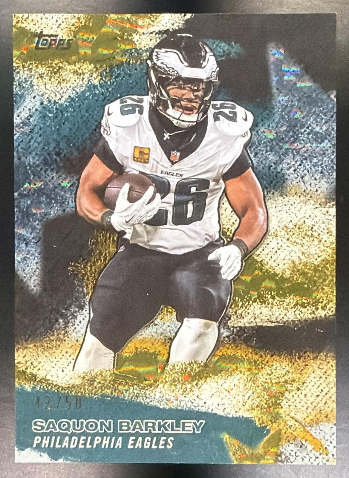 2026 Topps Saquon Barkley #NFLS 34 NFL Stars Gold Foil /50 Eagles0