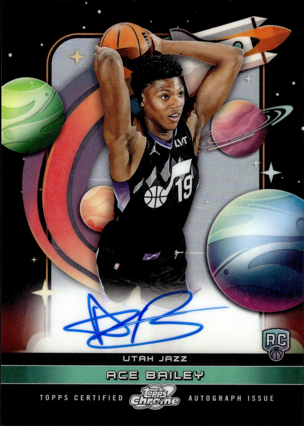 2025 Topps Cosmic Chrome Ace Bailey #FF-AB First Flight Signatures RC Auto0