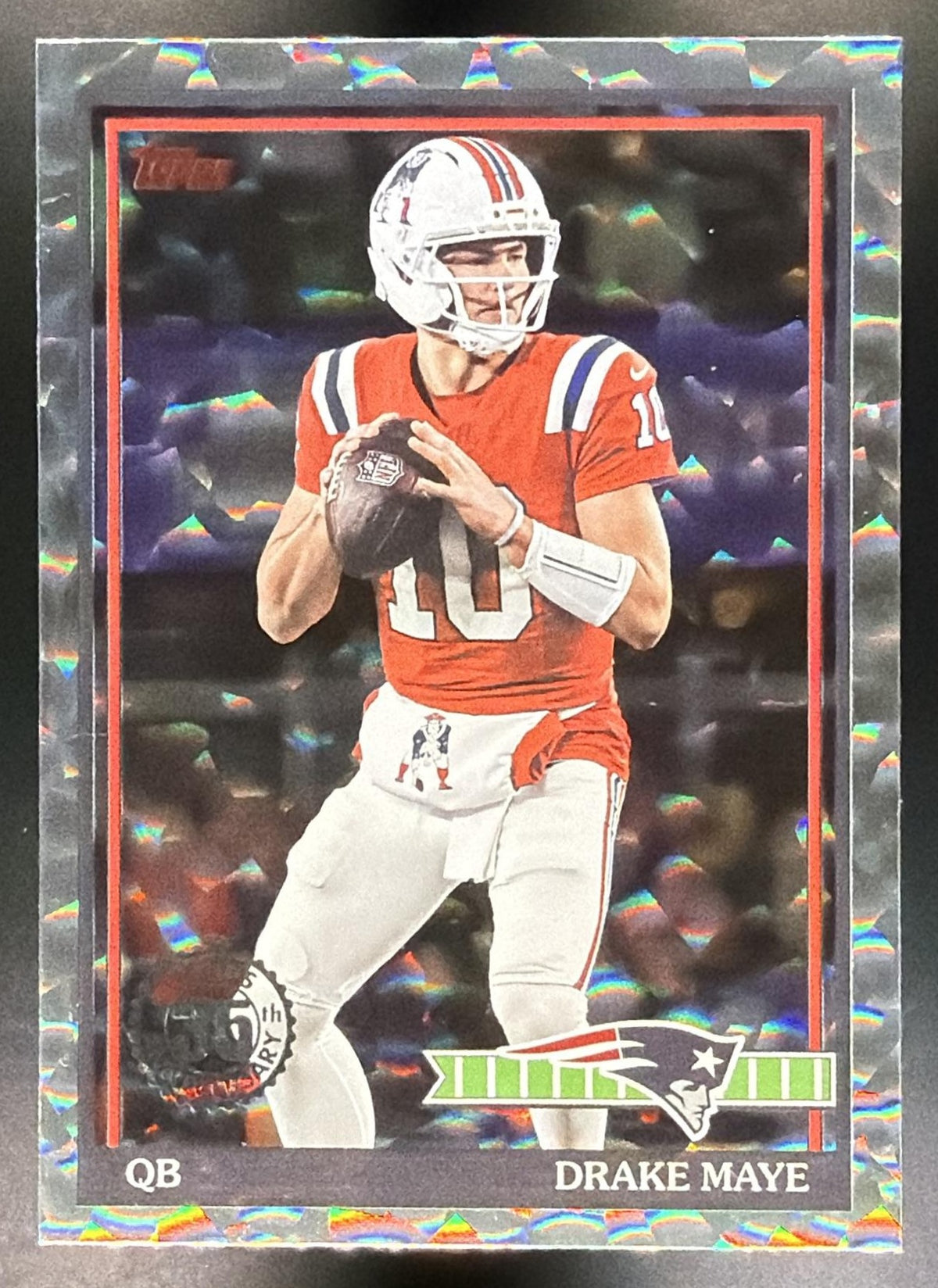 2026 Topps Drake Maye #91TF-46 1991 Crackle Foil Patriots0