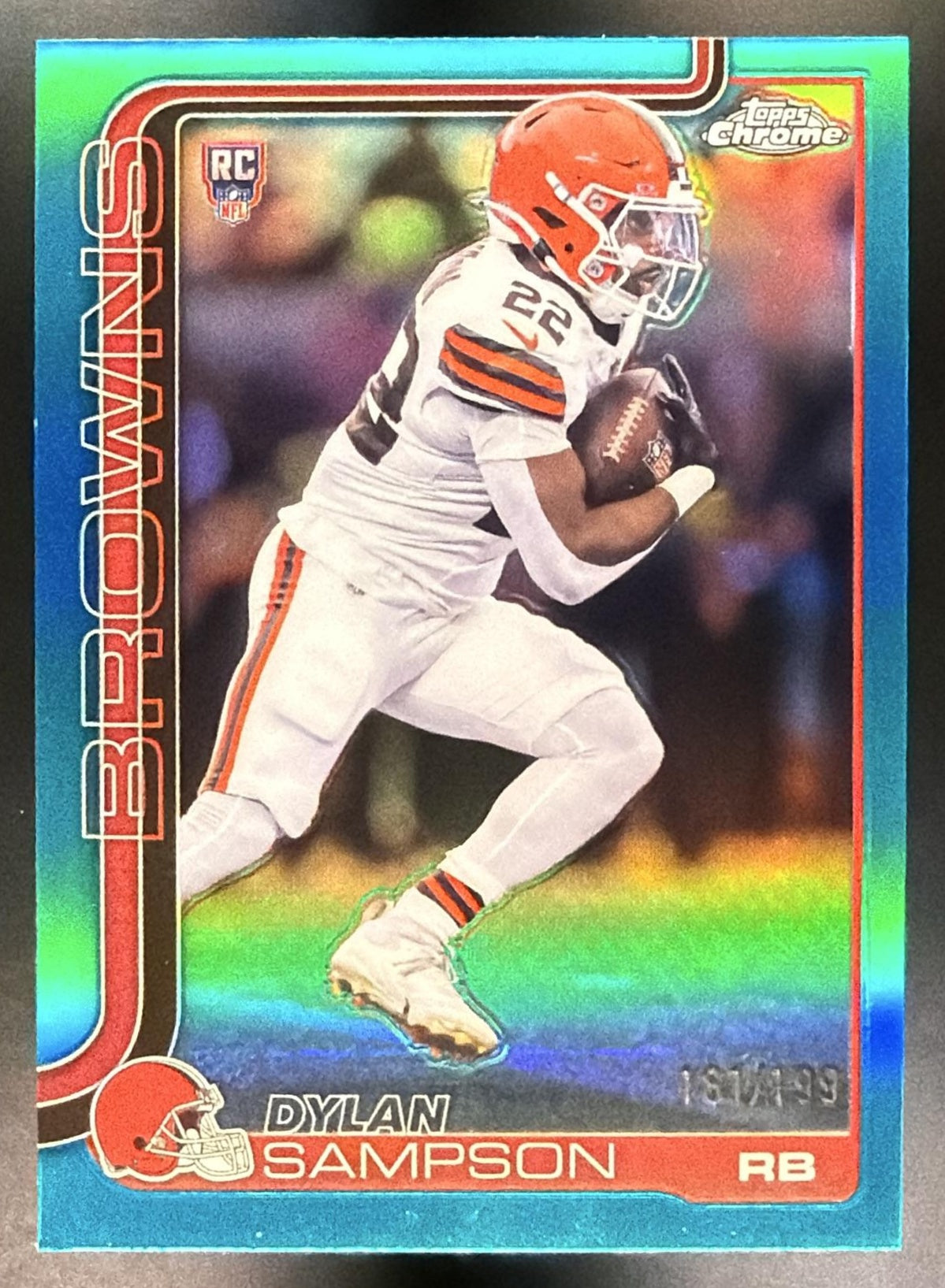 2025 Topps Chrome Dylan Sampson #308 Rookie Aqua Refractor /199 RC Browns0