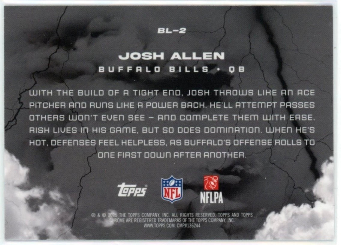 Josh Allen Black Lightning BL-2 back