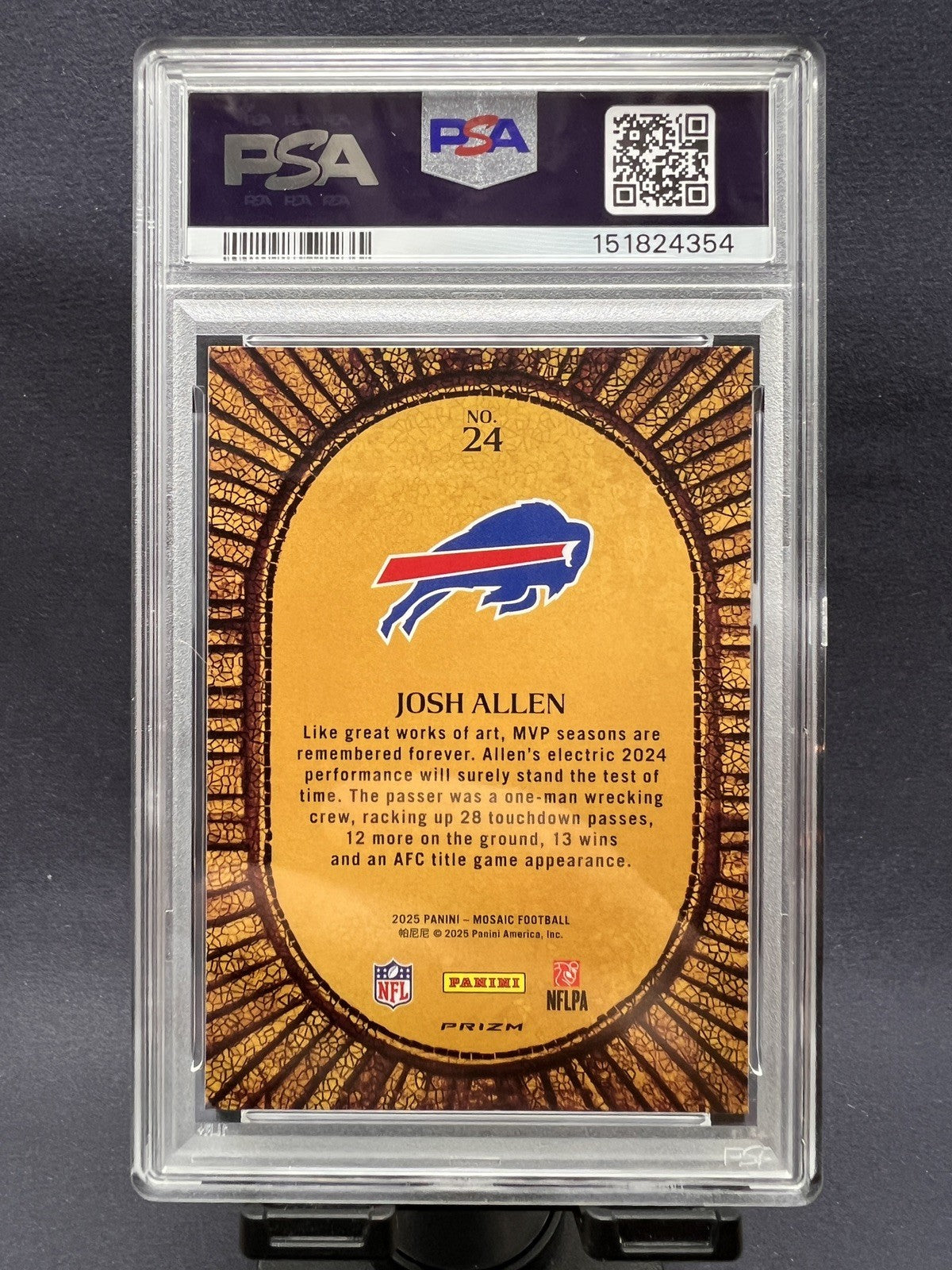 2025 Panini Mosaic Josh Allen #24 Micro Mosaic PSA 10 Bills