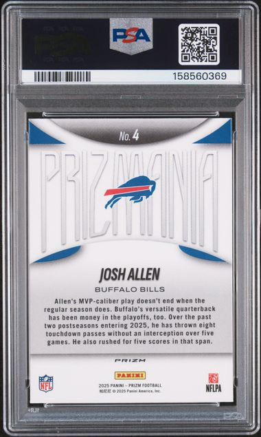 Josh Allen Prizmania PSA 10 back