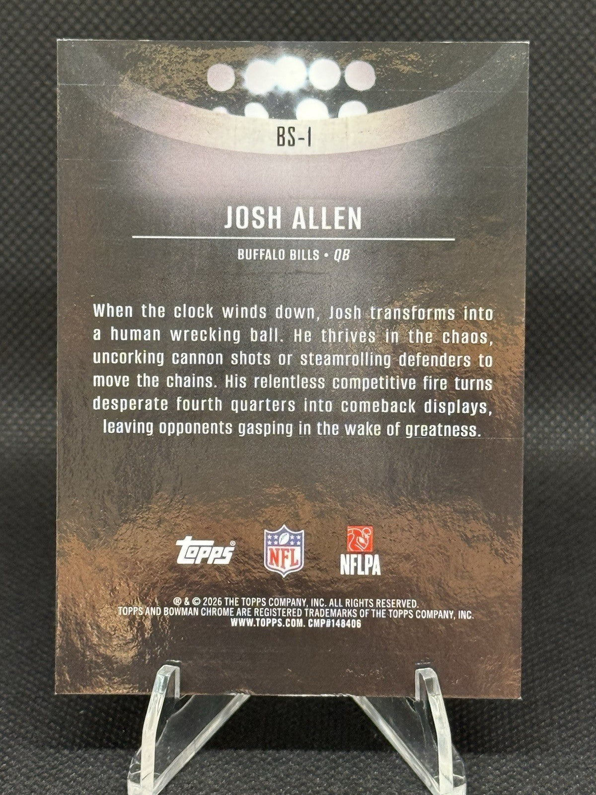 2026 Bowman Chrome Josh Allen #BS-1 Bowman Spotlight Refractor SSP Case Hit Bills