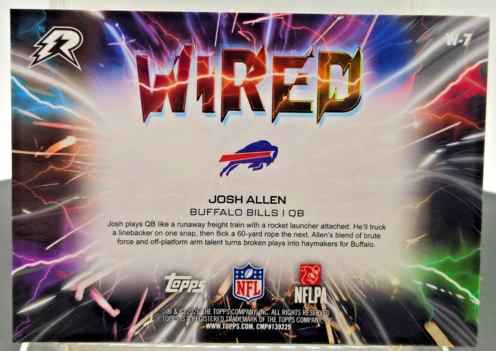 2025 Topps Resurgence Josh Allen Wired #W-7 Case Hit SSP Bills back